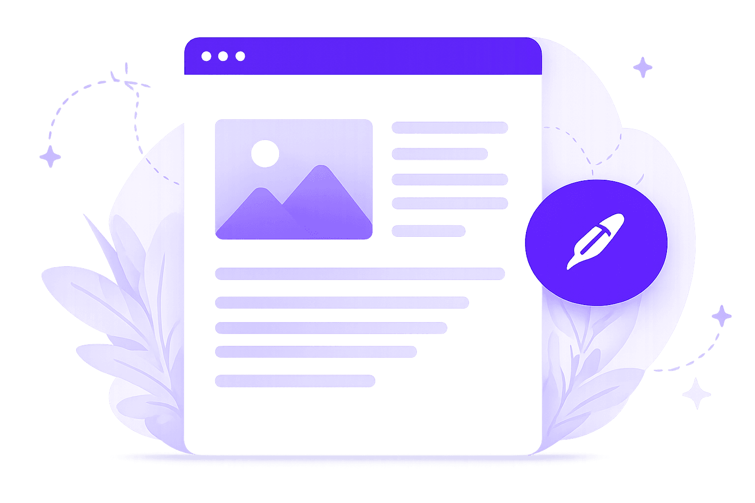 Browser window with plant