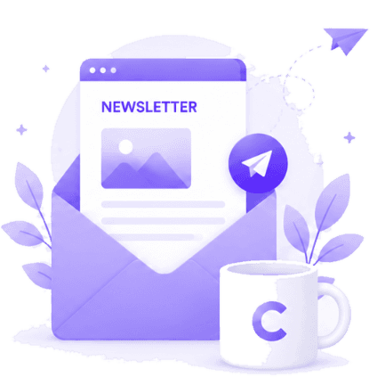 Blog page with plant