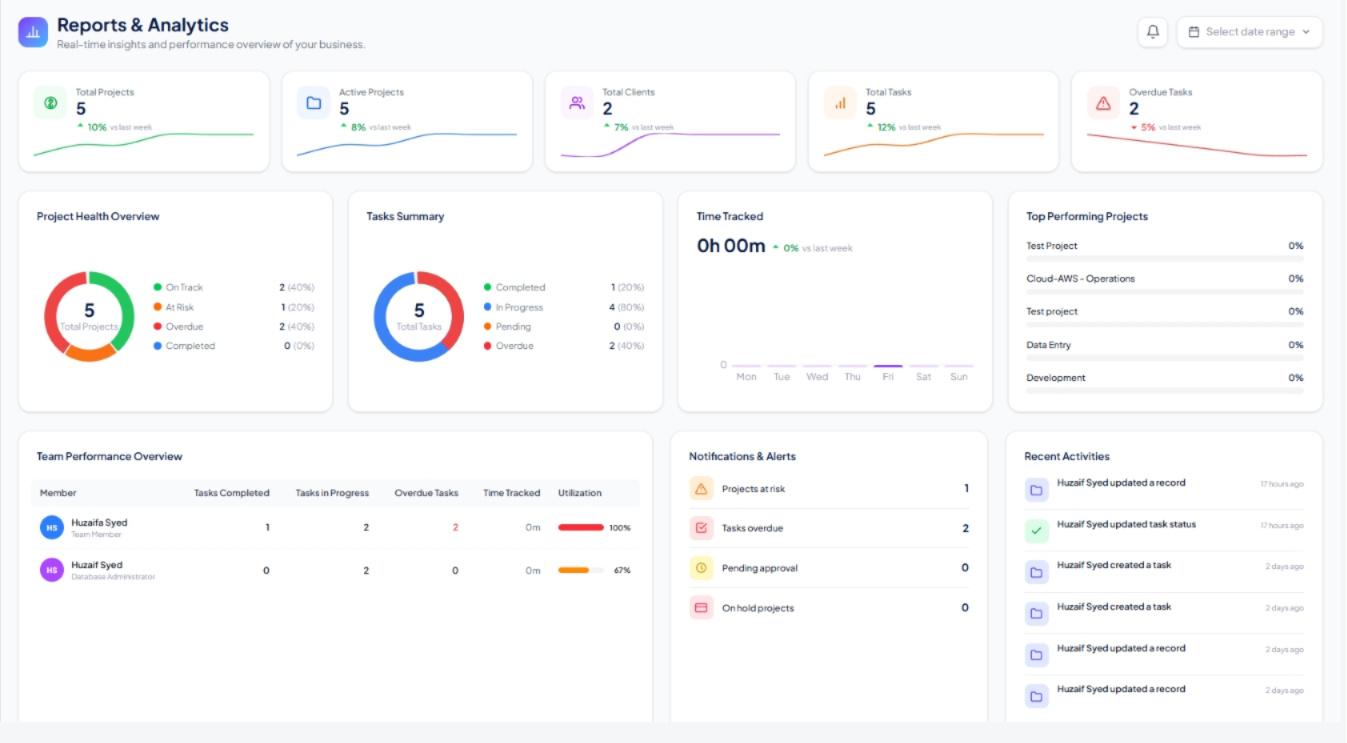Screenshot of the Generate Reports flow in Clariop