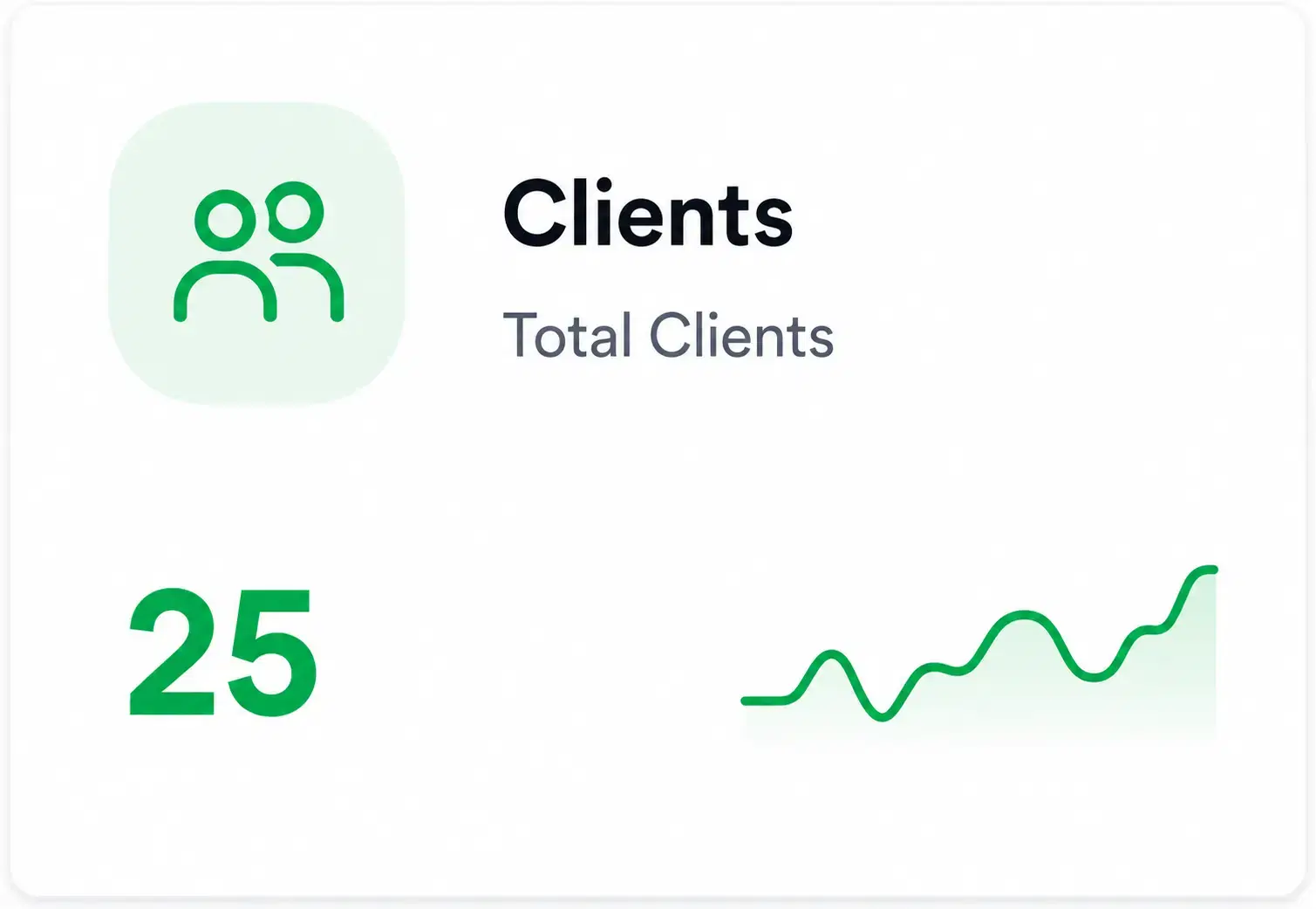 Clients overview showing client list, project counts, and status