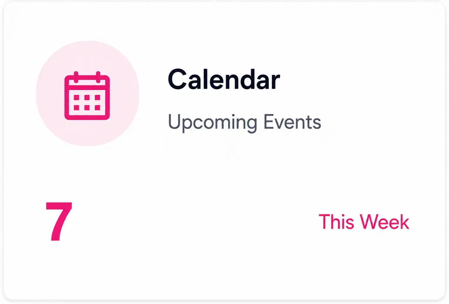 Calendar showing scheduled events and project milestones
